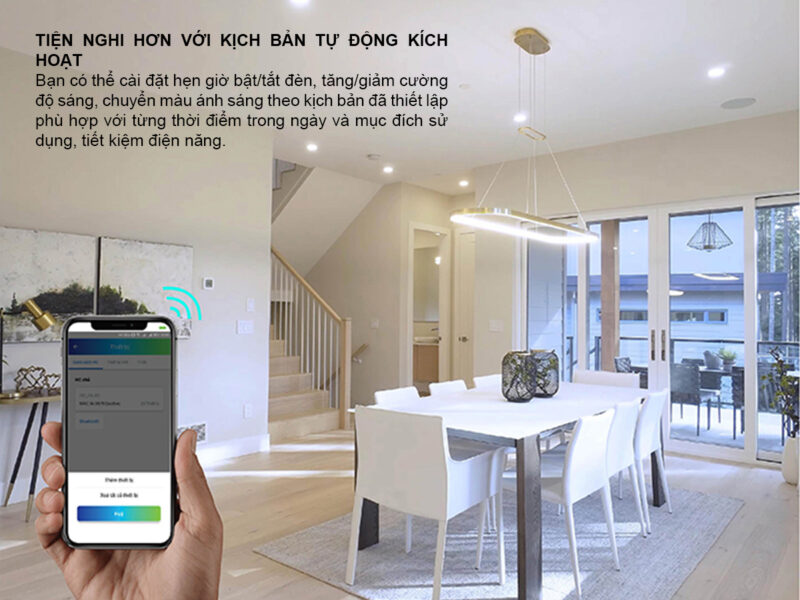 Đèn LED âm trần AT16.BLE 90/7W Downlight thông minh - Hình ảnh 4