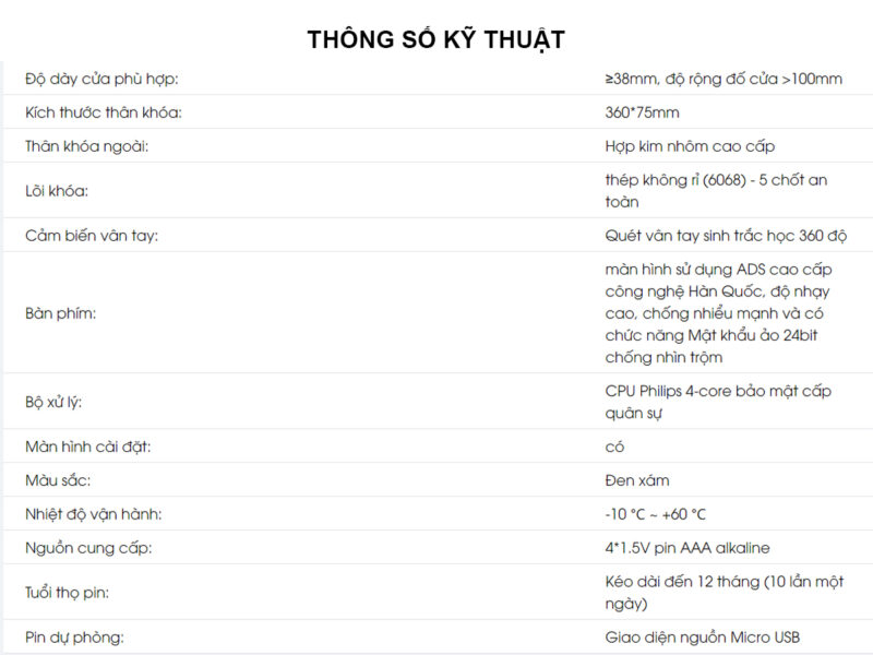 Khóa cửa thông minh U761-FACP - Hình ảnh 5