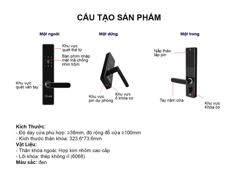 Khóa cửa thông minh U761-FACP - Hình ảnh 6